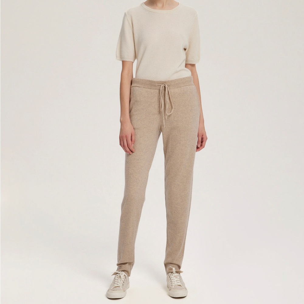 100% Cashmere Joggers in oatmeal size XL from Gentle herd